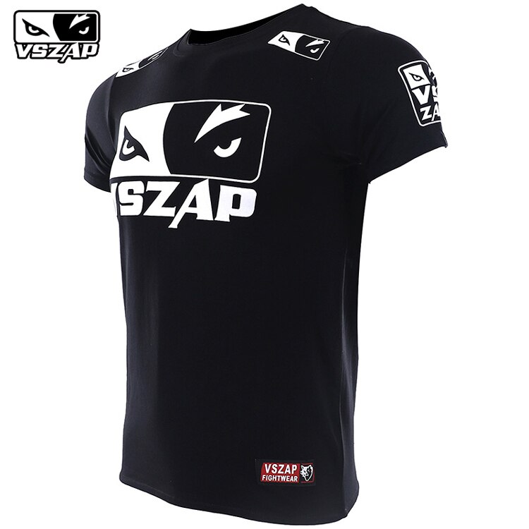 Vszap mma boxning sport t-shirt muay thai slåss fitness elasticitet skjorta tröjor boxning kläder muay thai shorts mma