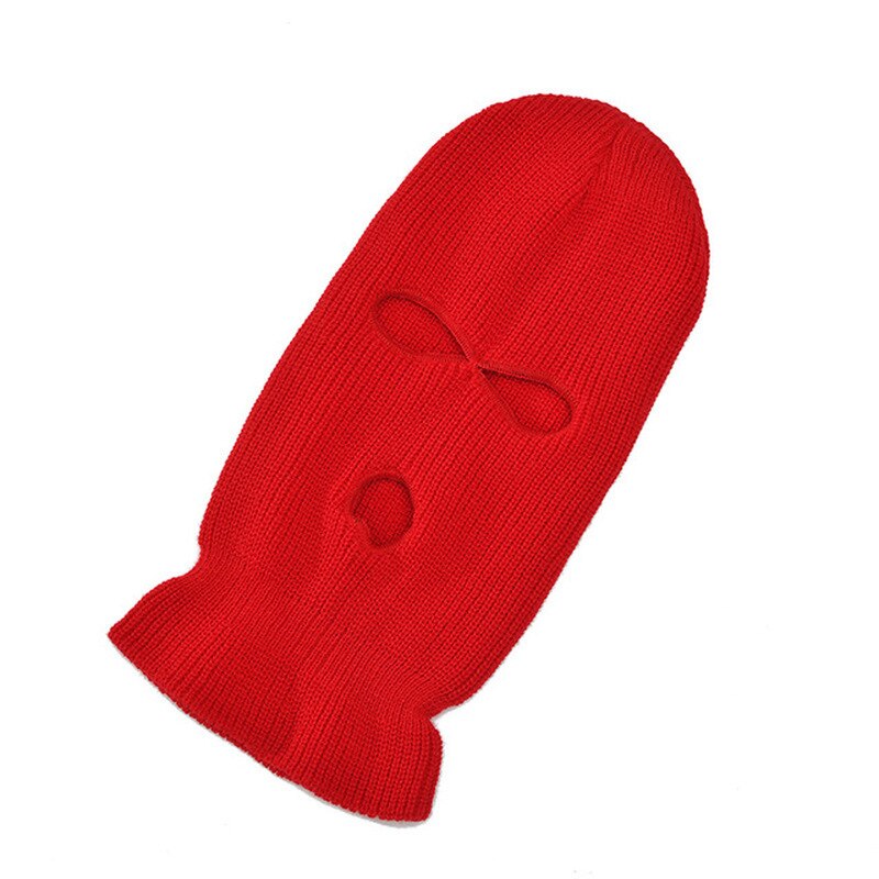 3-Hole Ski Face Mask Balaclava Embroidery Letter Tears Men and Women Winter Hats Ski Mask Warm Thermal Knitted Hat Party