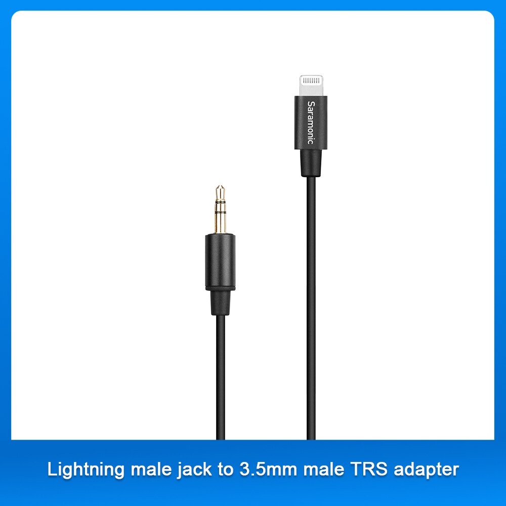 Saramonic Sr-C2000 3.5Mm Mannelijke Trs Naar Apple Mfi Gecertificeerd Mannelijke Lightning Adapter Kabel (20Cm) compatibel Met Iphone Ios Apparaten