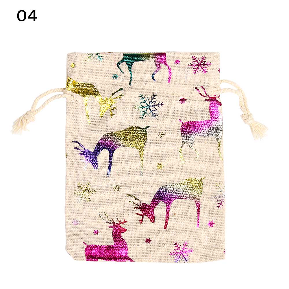 Portable Drawstring Bags Girls Draw Pocket Women Travel Pouch Christmas Print Jute Bags Drawstring Pouch: 04
