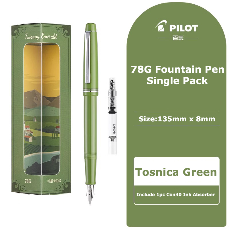Pilot 78G plumas estilográficas de suministros de papelería, punta suave escritura sin esfuerzo, pluma de práctica de caligrafía para estudiantes: Azul / efectivo