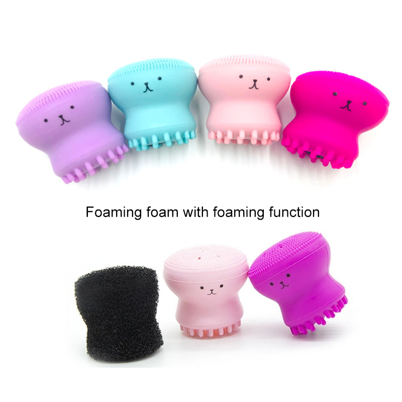 Cepillo de limpieza Facial con forma de pulpo, Material de silicona que Reduce la piel muerta, fácil de sujetar, masajea el acné, suave, Unisex,