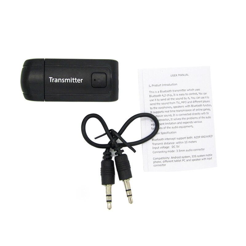 Wireless Bluetooth Transmitter For TV PC Phone Y1X2 Stereo Audio Music Adapter Bluetooth 4.0 Transmitter USB Powered: Default Title