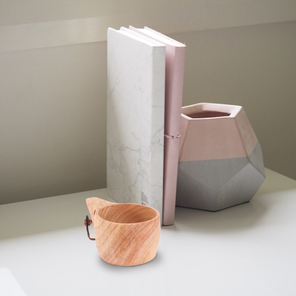270ML de madera de caucho de taza de la taza de café de la taza para tomar agua-15x8,5x6cm (Carey taza)
