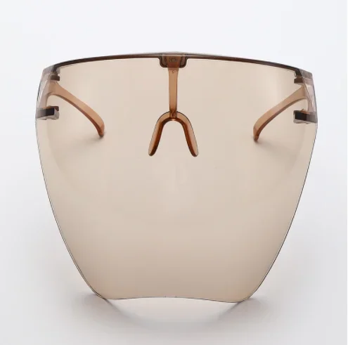 Lunettes de soleil intégrales masque femmes hommes lunettes de protection lunettes lunettes lentille sphérique couverte Anti-pulvérisation lunettes de soleil de cyclisme: Beige