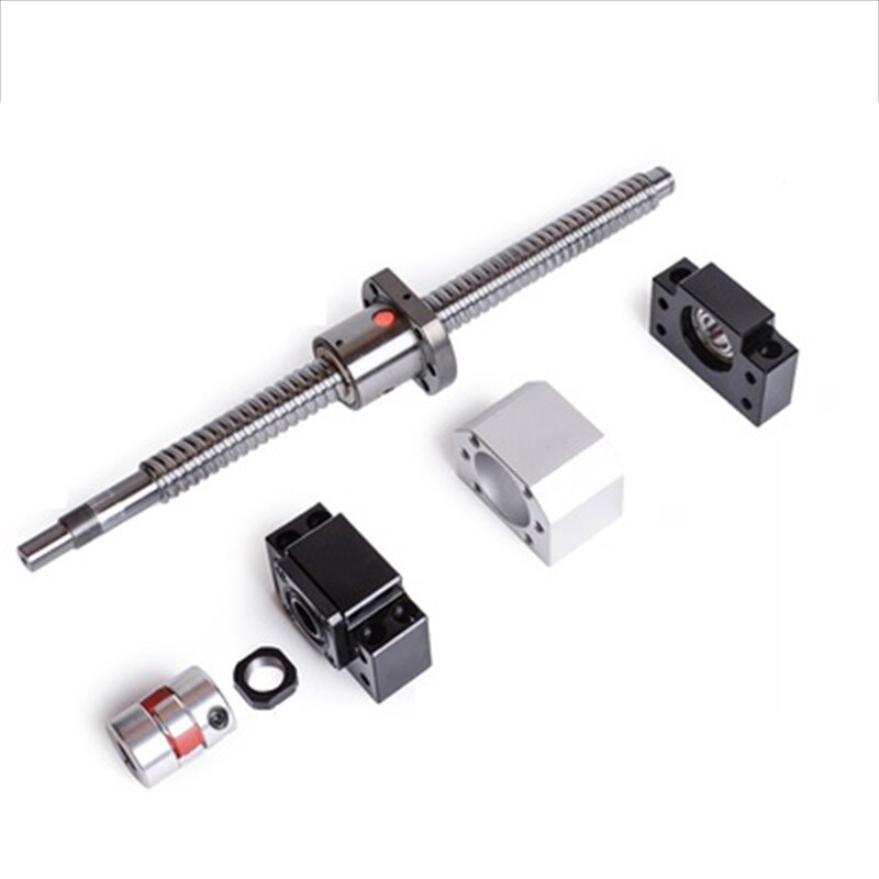 12mm ballscrew SFU1204 set:C7 cold rolled ball screw RM1204 L100/150/200mm with ball nut BKBF10 end machined for cnc parts
