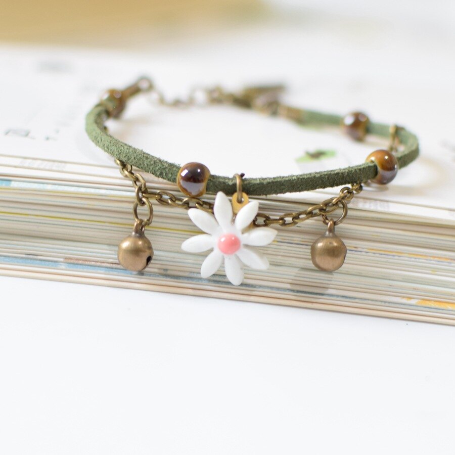 Flerlags koreansk klokke nylon reb porcelæn perle armbånd søde smykker tilbehør til studerende og teenagere til kvinder: 10