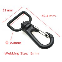 10pcs Plastic Swivel Snap Hook For Weave Paracord Lanyard Buckles Backpack Straps Webbing 15mm 20mm 25mm Black: Webbing Size 15mm