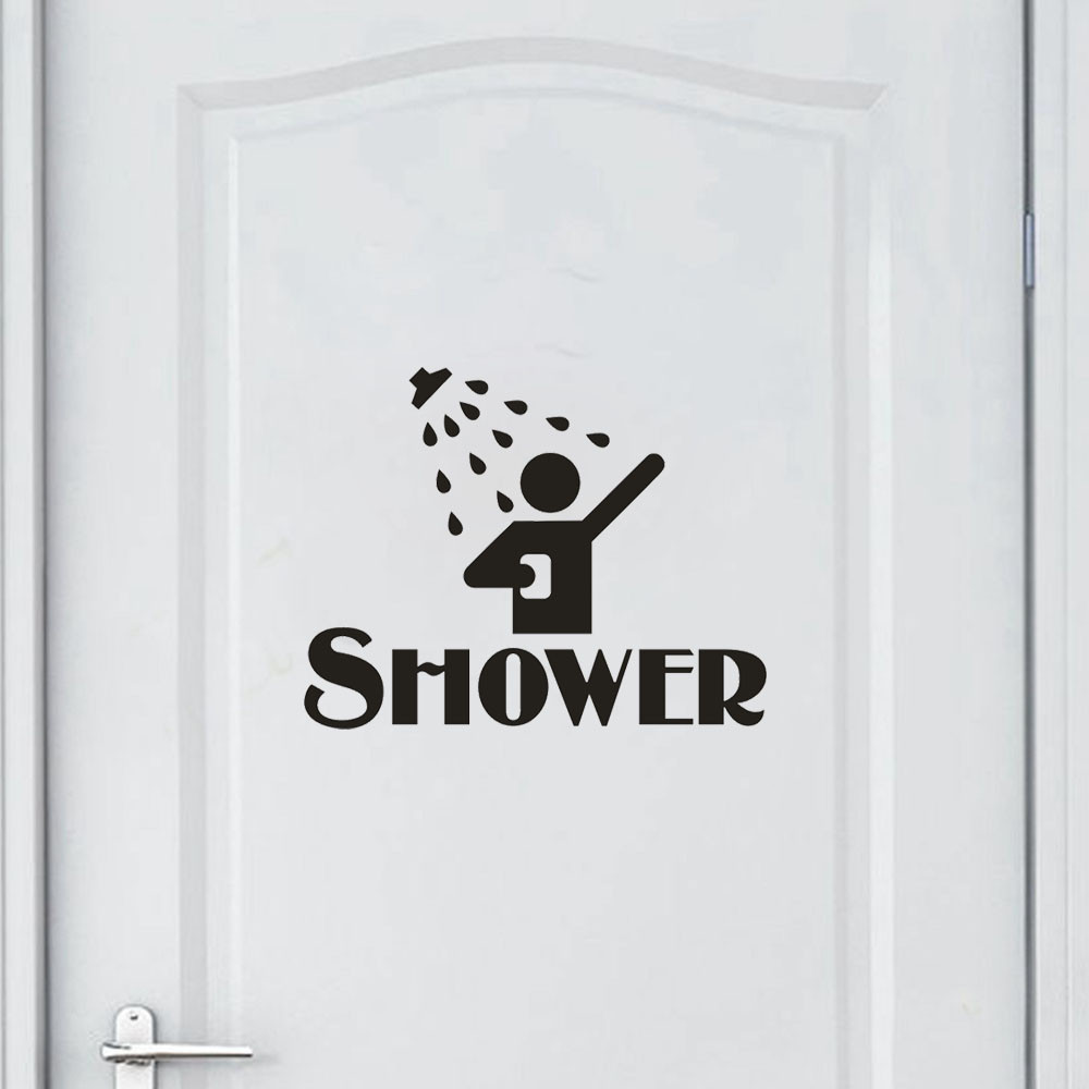 Liefde Douche Waterdichte Muurstickers Verwijderbare Badkamer Glazen Deur Stickers Art Vinyl Mural Wassen Room Decor Wallpapers A30720