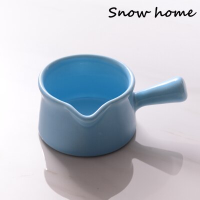 Mini Pot Keramische Melkkan Met Handvat Kleine Melk Cup Soepkom Bakken Kom Voedsel Sap Emmer: 140ML BLUE