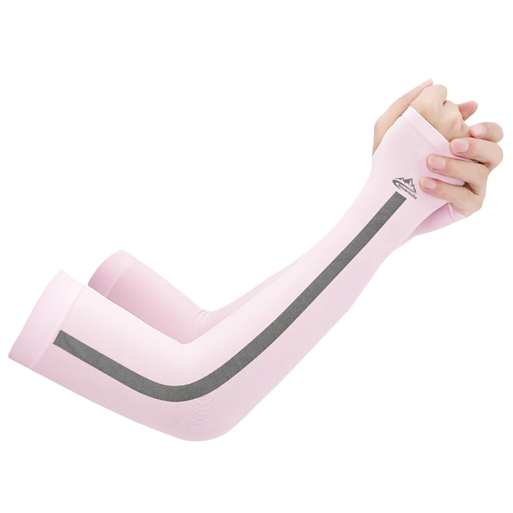 Cooling Arm Sleeves Cover UV Sun Protection Outdoor Sports For Men Women 1 Pair Outdoor Men Nylon Cool Arm Sleeves#L4: B