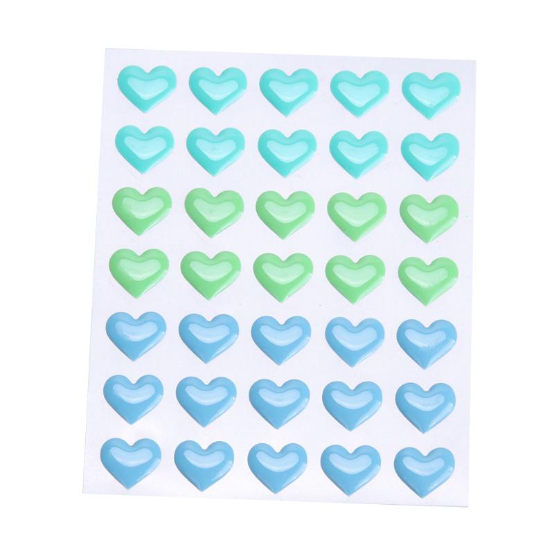 Enamel Dots Self- adhesive Heart Shape Resin Stickers for Scrapbooking DIY Photo Album Card Making Decoration: 01