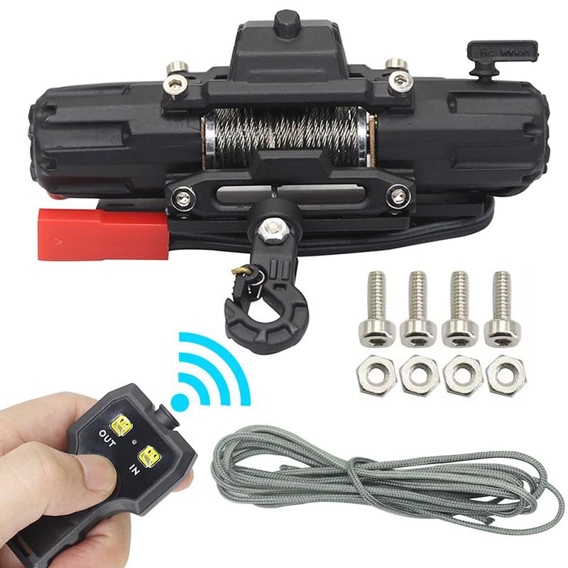 Rc Metal Automatic Double Motor Simulated Winch For 1/10 Rc Crawler Car Axial Scx10 Traxxas Trx4 Rc4wd D90 D110 Tf2 Tamiya Cc01: army green