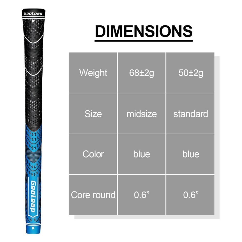 Geoleap ACE-C Golf Grips 10 Stks/partij, Hybride Golf Club Grips, Multi Samengestelde, Standaard, 10 Kleuren Optioneel,: Blauw