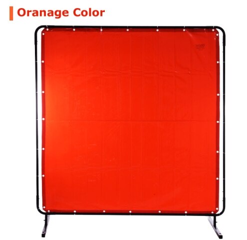 Fire Proof Flame Retardant Welding Shield Translucent Anti UV Anti-UV Vinyl Welding Curtain Screens: Orange Red Color / 1.74 M X 2.34 M
