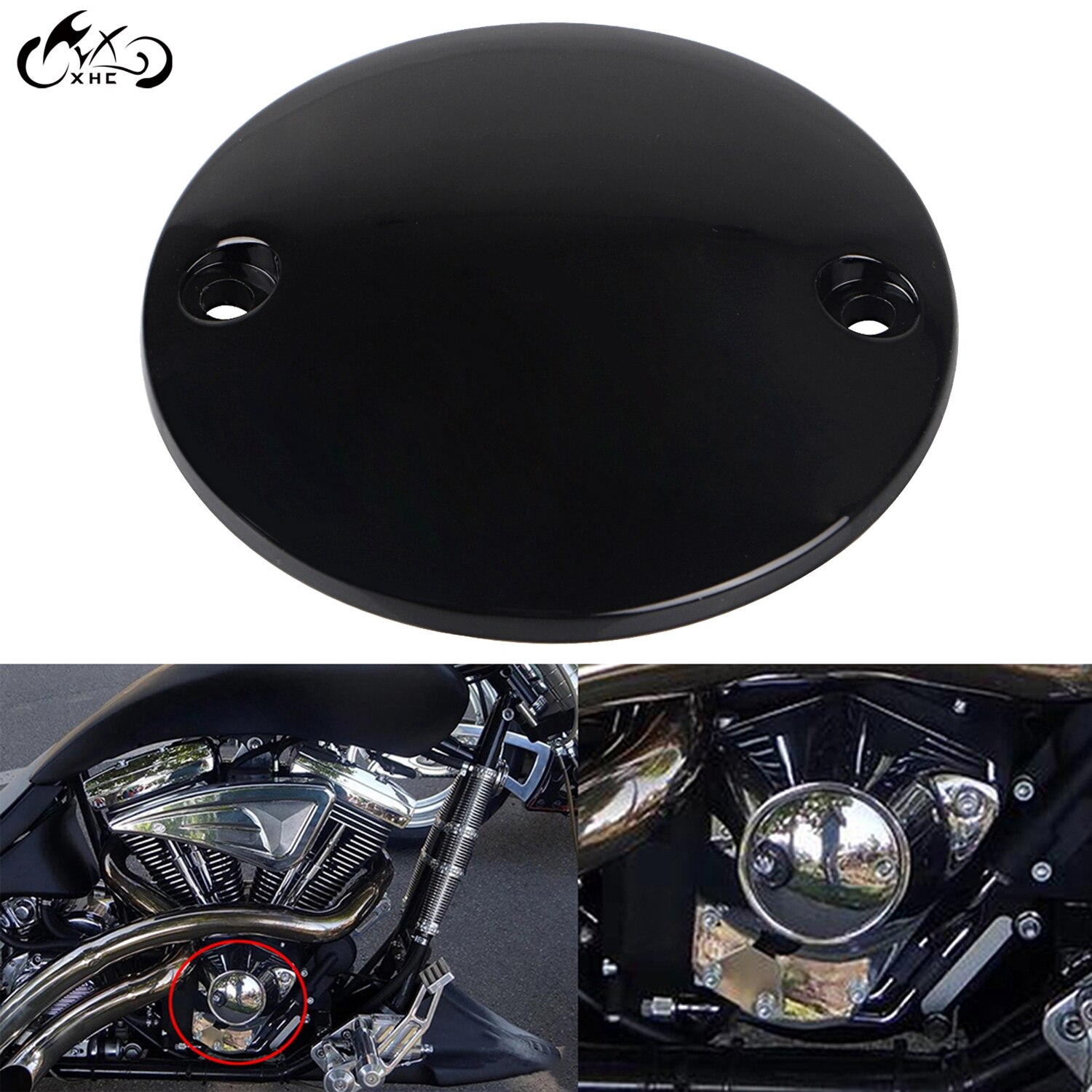 Motorcycle Black Timing Ignition Timer Domed Point Cover For Harley Dyna Softail Road Electra Glide Road King Sportster 883 1200