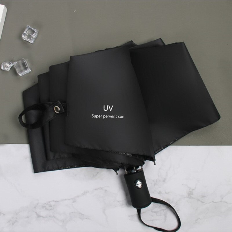 Automatic Wind Resistant Folding Umbrella Rain Women Auto Animal Mini Rainy Windproof Umbrella Men Black Coating Parasol: automatic-black