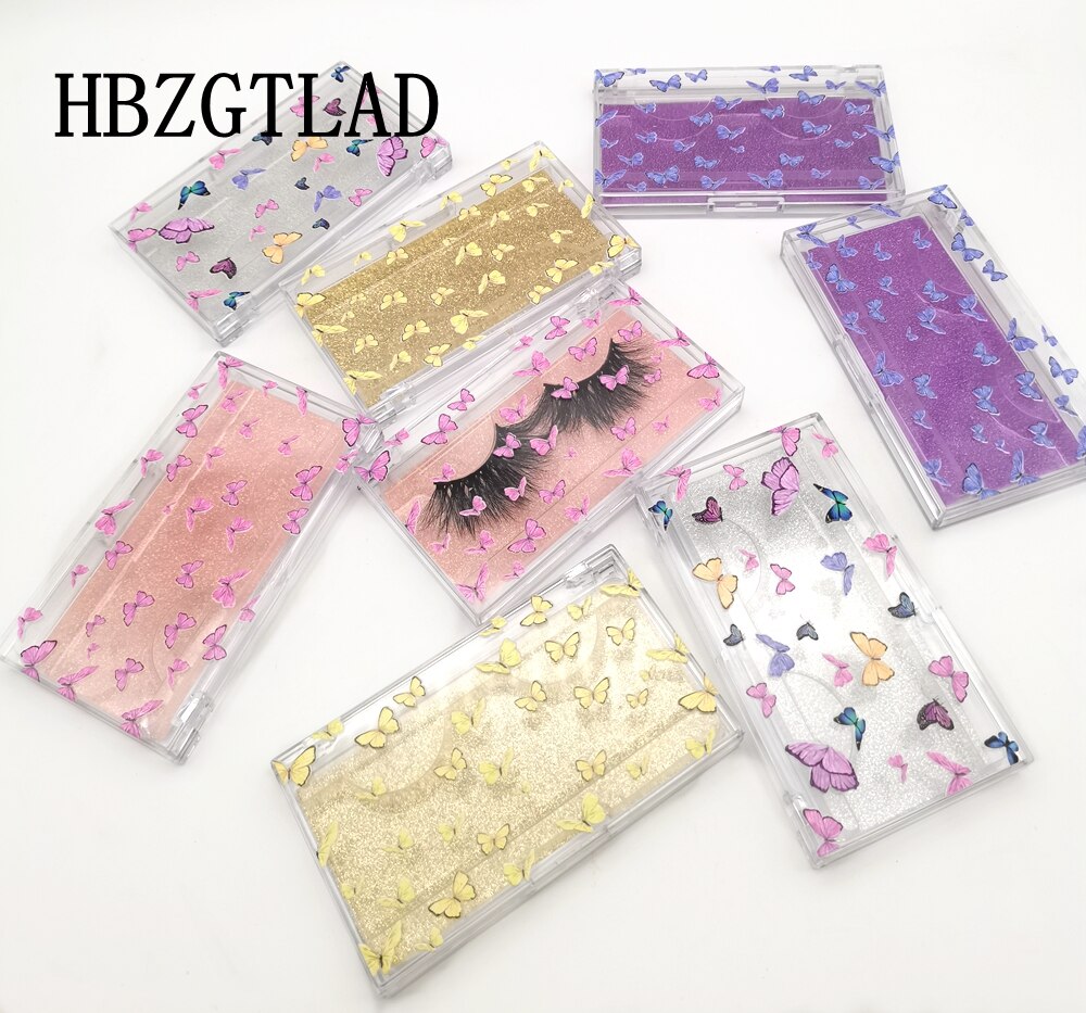 20/50pcs price eyelash packaging box lash boxes 25mm faux mink lashes Butterfly print rectangle empty case bulk