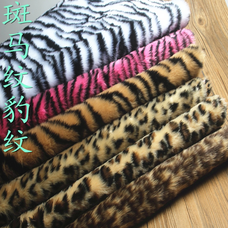 2Cm Luipaard Zebra Print Kunstmatige Pluche Bont Stof Diy Naaien Materialen Imitatie Faux Fur Stof Voor Kledingstuk Speelgoed 50x170cm