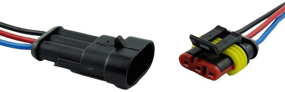 3 Pin Way Car Waterproof Wire Connector Plug Auto Electrical Wire Connectors AWG Terminal Pack of 5