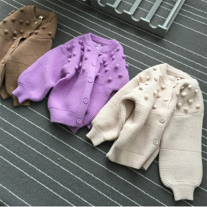 Gebreide Meisjes Vest Jas Wollen Katoen Meisjes Truien Winter Lente Pompom Kids Truien Voor Meisjes Trui Bovenkleding