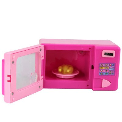 Pädagogisches Küche Spielzeug Set Rosa Haushalts Geräte Kinder Pretend Spielen Toaster Staubsauger Herd Spielzeug Für Kinder Mädchen: Microwave oven