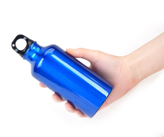 400 ml draussen Sport Wasser Wasserkocher tragbar Aluminium Single Schicht kalt Wasser Tasse Männer Frauen Reiten Wandern Camping Wasser Flasche: Blau