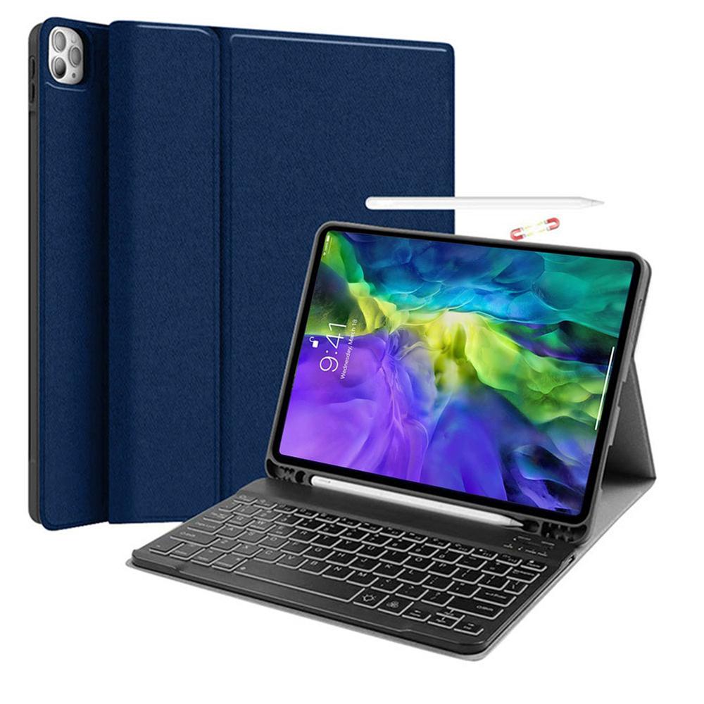 Toetsenbord Case Voor Ipad Pro 11 Inch Bluetooth Keyboard Stand Cover Voor Ipad Pro 11 Met Potlood houder Tablet Shell: Blue