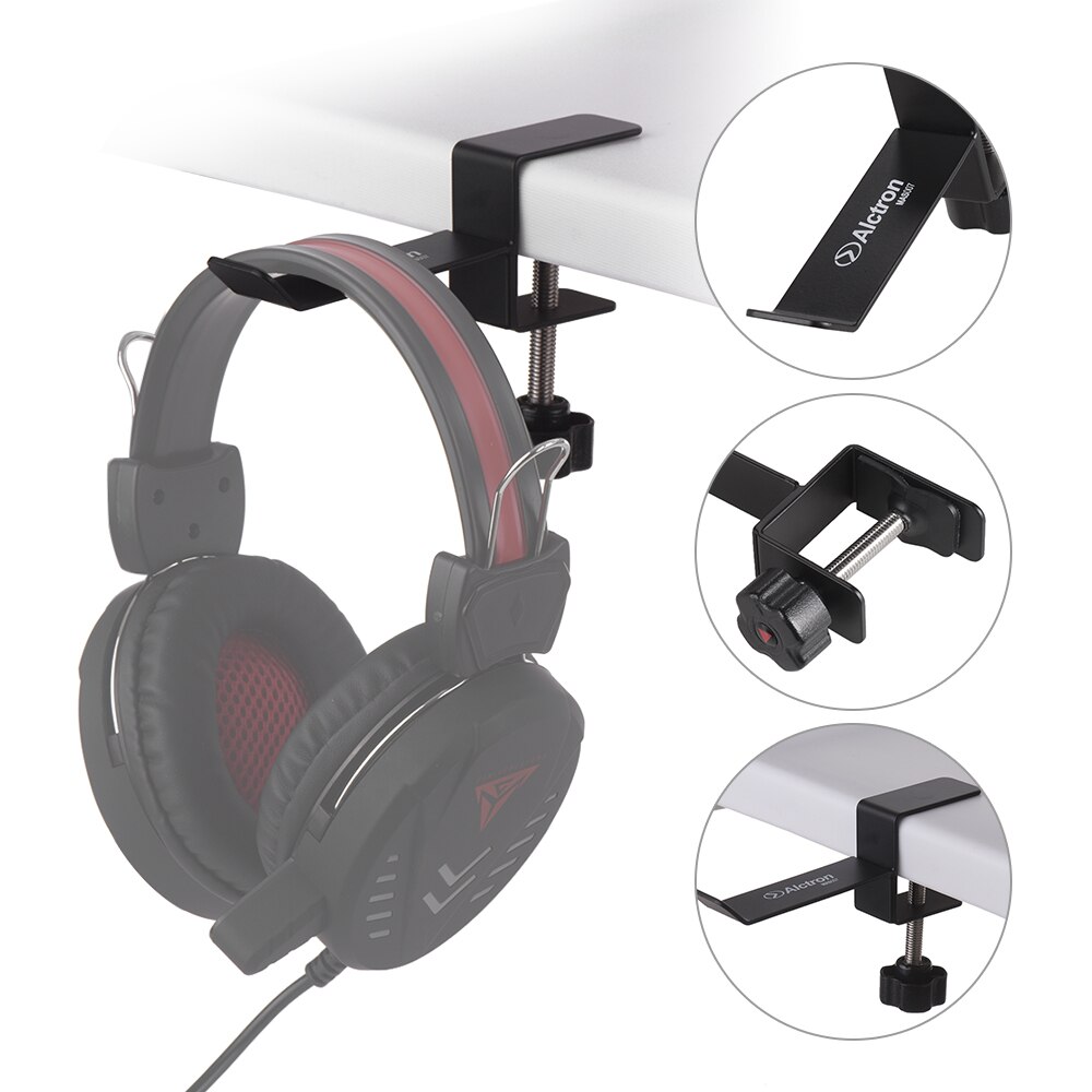 Alctron mas 007 metalen hoofdtelefoonhouder haakhanger bureaustandaard