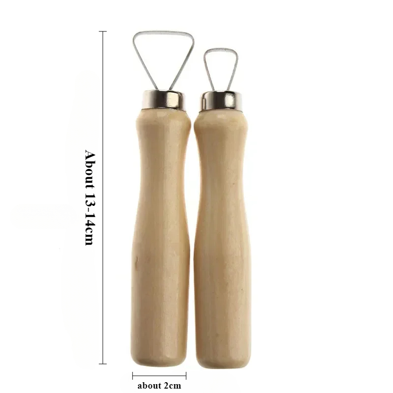 10 Pcs Wood Pottery Clay Sculpture Loop Tool with Stainless Steel Flat Wire Tools Perfect