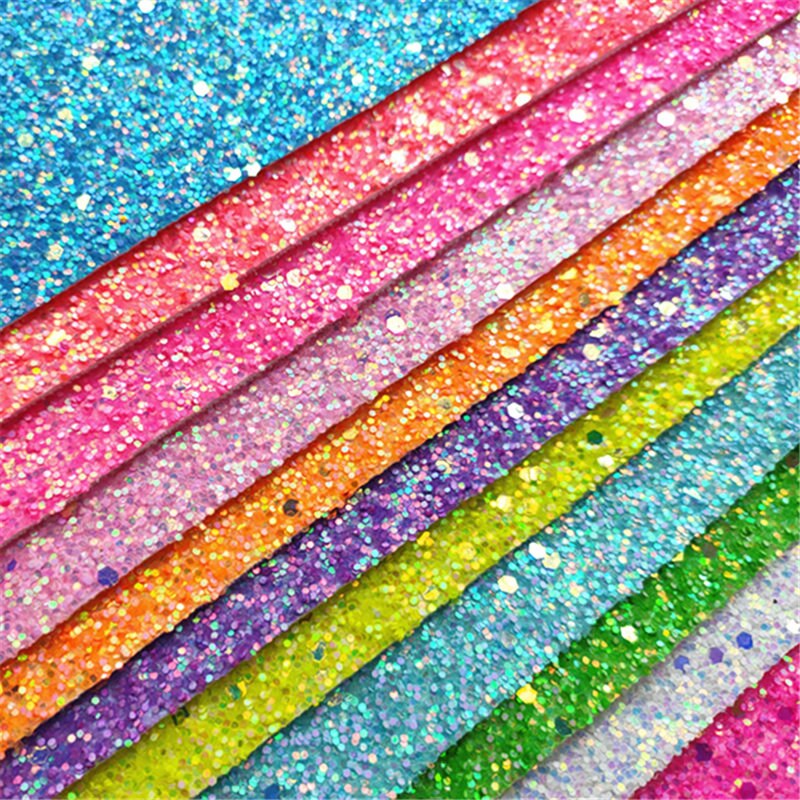 20*33cm A4 sheet shiny solid colors chunky glitter sheet for bow and bag