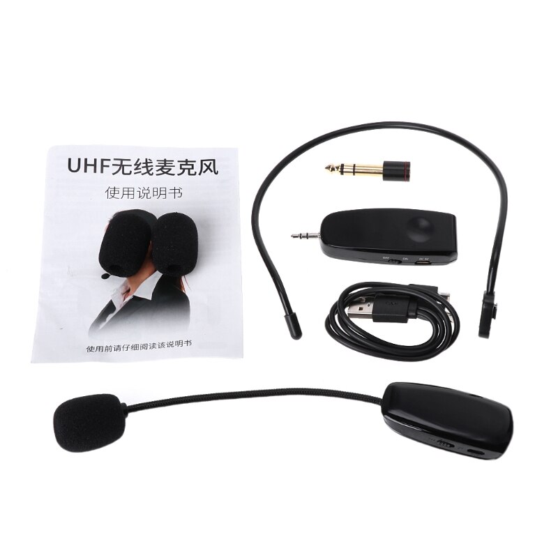 UHF Wireless Microphone Head-wear Mic for Voice Amplifier Computer