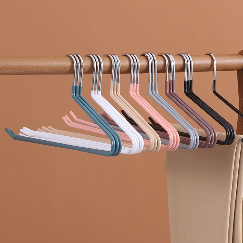 10pcs Trousers Pants Hangers Non Slip Coating Slim Space Saving Open Ended Multi-functional
