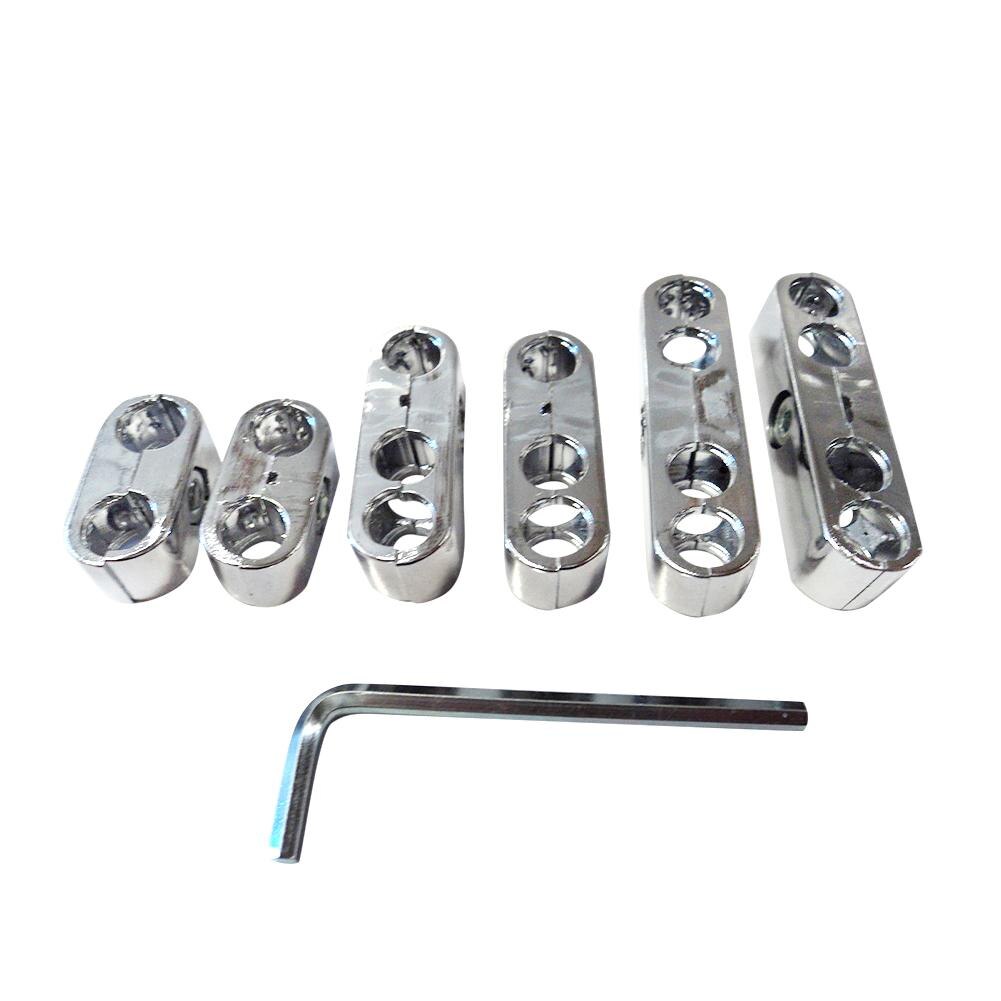 6PCS Universele 7mm tot 9mm Bougiekabel Separator voor Chevrolet Ford: silver