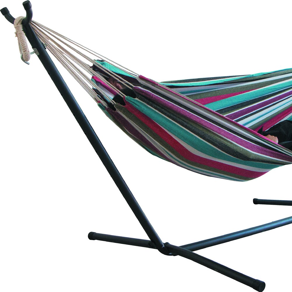 Canvas Hammock Thicken Leisure Stripe Double Single People Hanging Swing Bed Camping Hiking Swing Canvas Stripe Hammock