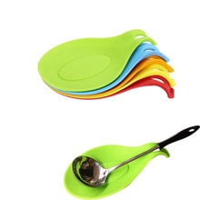Heat Resistant Silicone Spoon Non-stick Scoop Rest Holder Insulation Mat Placemat Drink Glass Coaster Tray Kitchen Cooking Tools