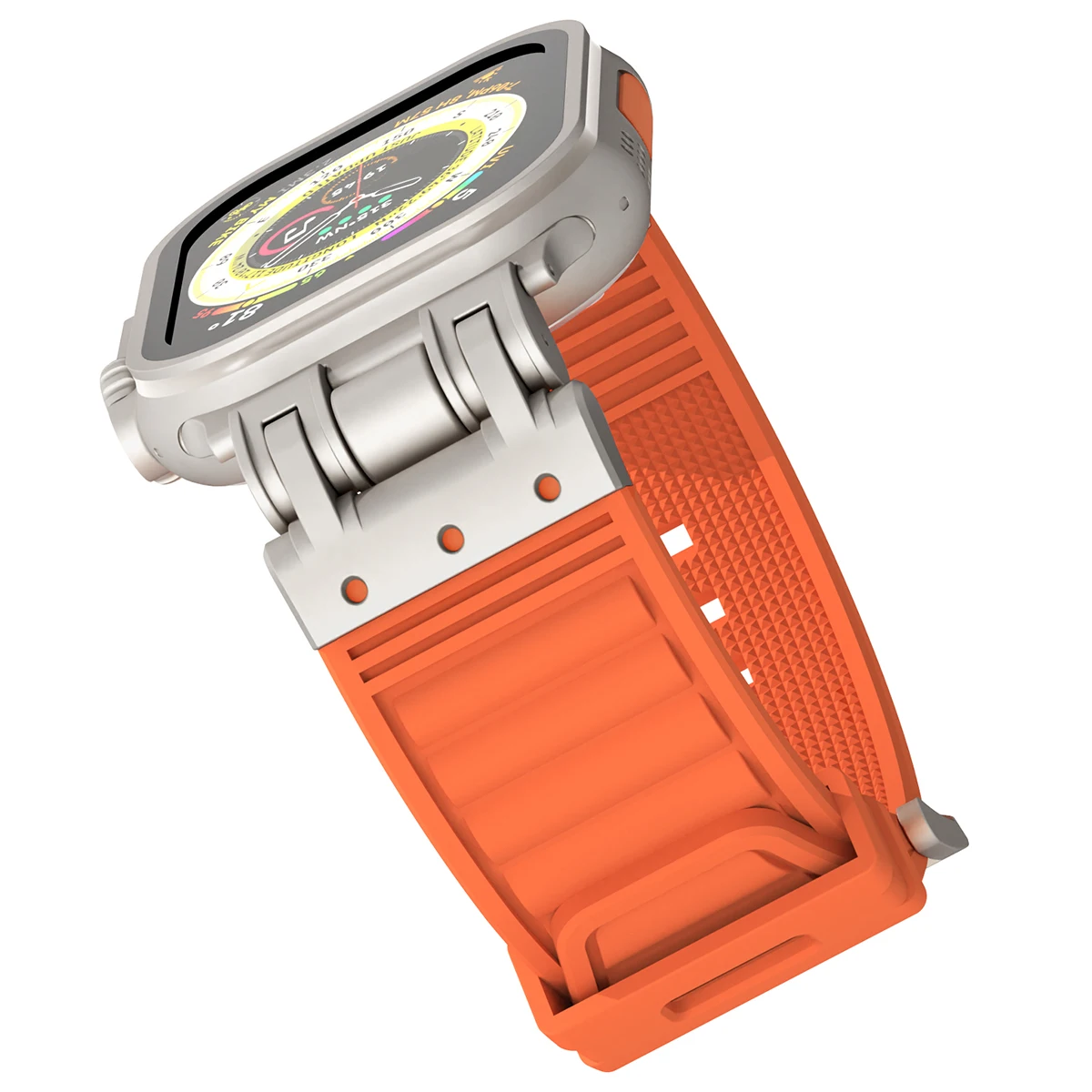 Bracelet en silicone pour Apple Watch, Bracelet de sport en caoutchouc souple, Bracelet pour homme, Ultra 2, IWatch Series 9, 8, 7, 6, 5, 4, Se, 49mm, 45mm, 44mm, 42mm: White black