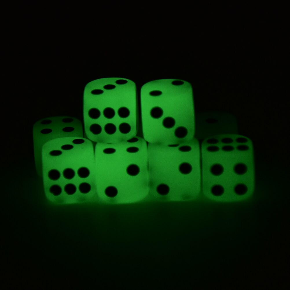 10 Stks/partij Noctilucent Dobbelstenen Cubes 6 Side 14Mm Lichtgevende Dices Speelgoed Fun Board Game Night Bar Entertainment Spel Dobbelstenen