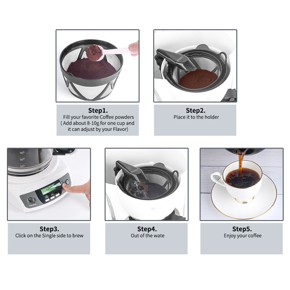 Kaffemaskine genanvendelig genopfyldelig kaffefilterkurv til kaffe cgx 20/ morphy richards 162 kaffetilbehør køkkenværktøj