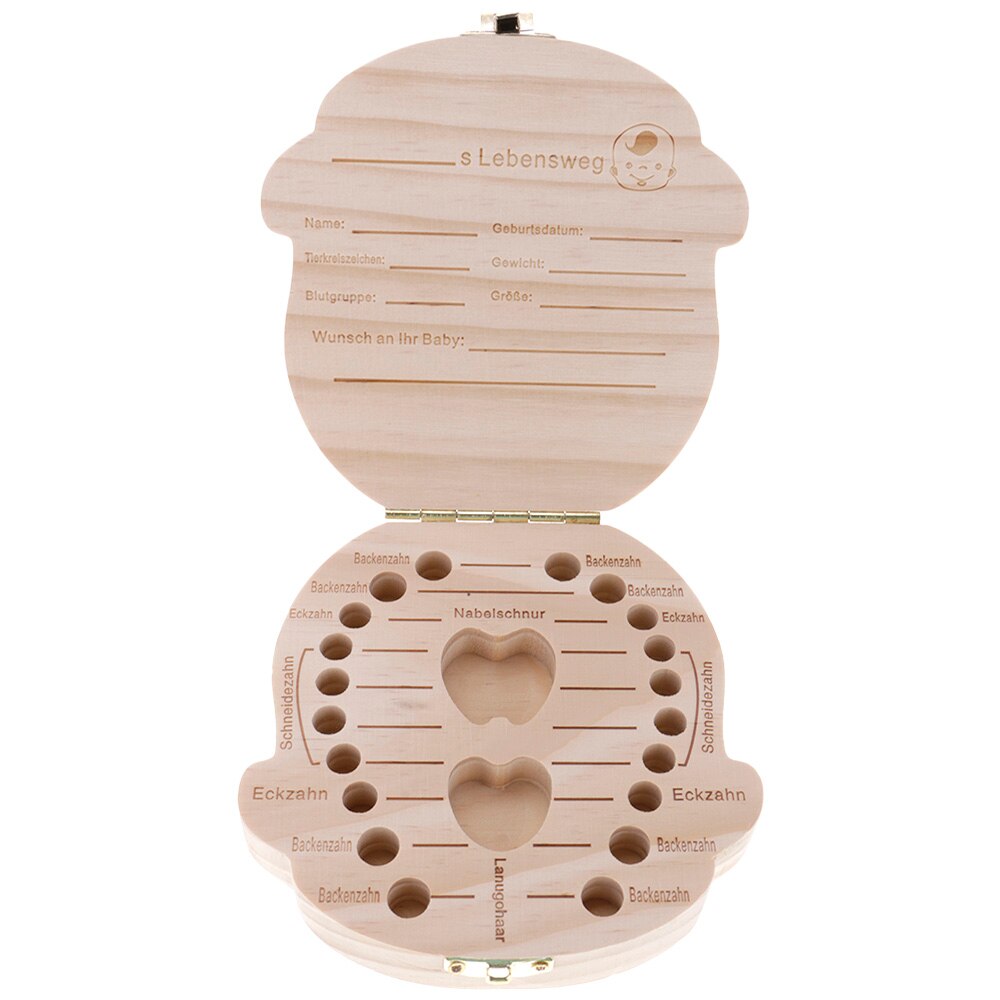 Baby groei souvenir doos gedrukt baby tand doos gekleurde houten: DYNH