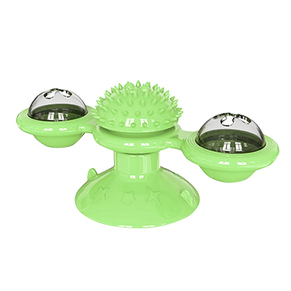 Windmill Cat toy Puzzle Train Turntable Teasing cat toys interactive with Catnip Cat Scratching Tickle Pet ball toys Cat Supplie: Green