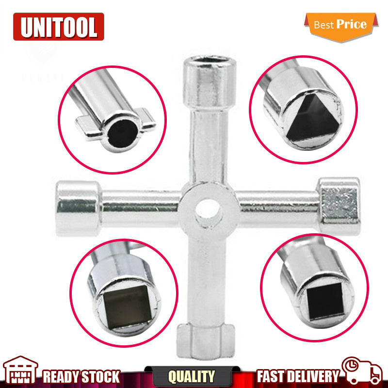 4 In 1 Universal Key Wrench Square Key Triangle Train Electrical Cupboard Box Elevator Cabinet Switch Wrench Key