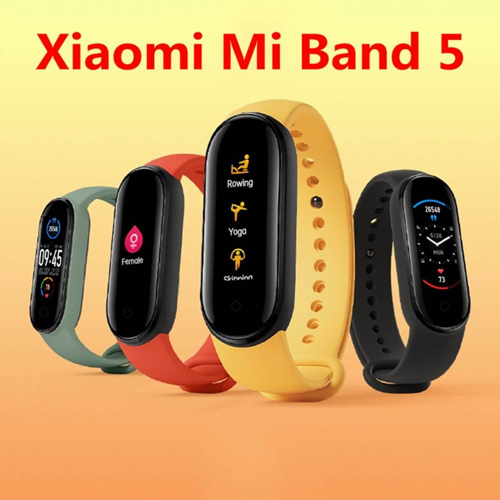 Auf Lager Xiaomi Mi Band 5 Bluetooth 5,0 Sport Wasserdichte SmartBand Fitness Herz Rate Überwachung AMOLED Bildschirm Miband 5