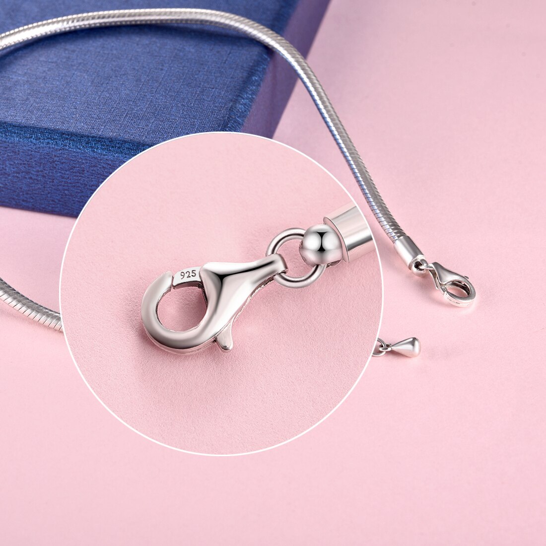 DALARAN Catena In Argento Sterling 925, Sottile 0,7 Mm, Lunghezza 50 Cm, Serpente/Snake, Per Ciondoli, Donna