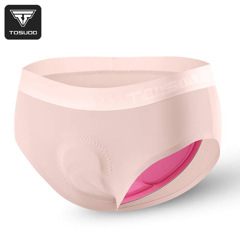 TOSUOD Women's Cycling Underwear Breathable High-Density Sponge Cushion Biking Briefs Lift The Buttocks Reduce Vibration: M / Pink