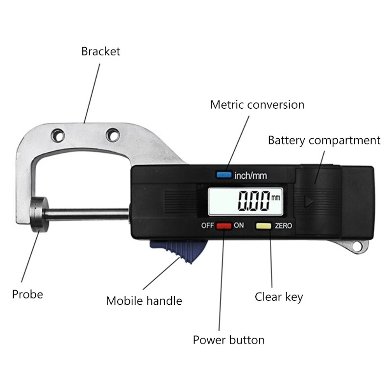 Calibro Digitale Orizzontale 0-25,4mm, Precisione 0,01mm, Per Perle, Gioielli, Metalli E Pelle
