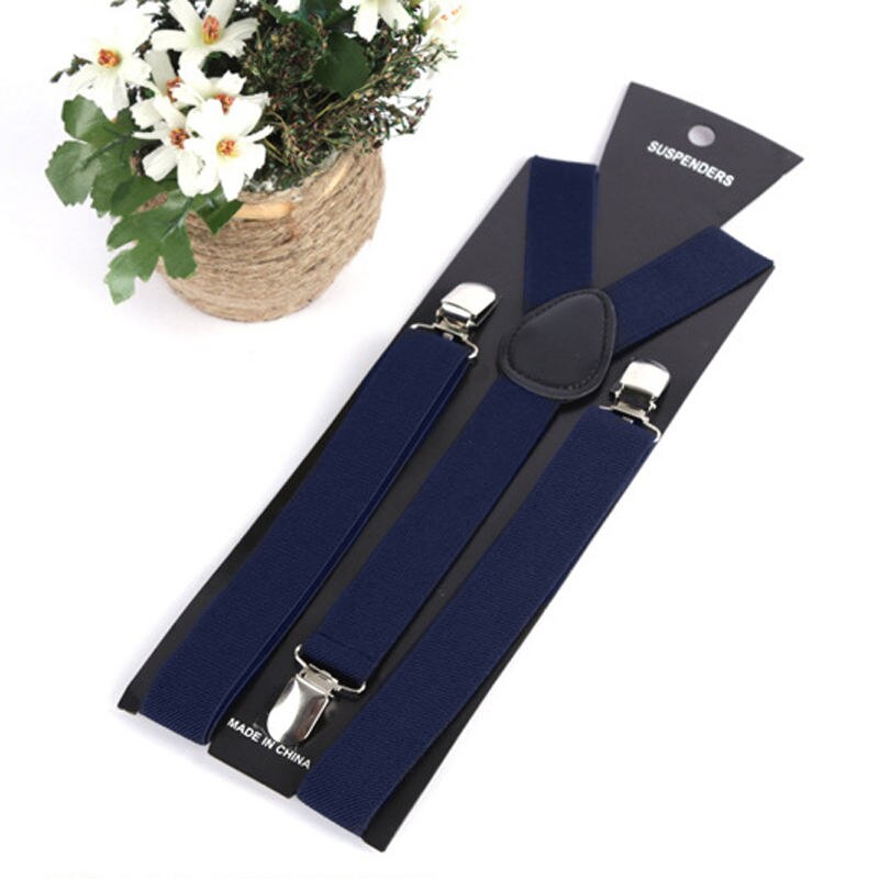 17 Kleuren Mode Vrouwen Mooie Elastische Verstelbare Band Clip Bretels Kleding Accessoires: Navy Blue