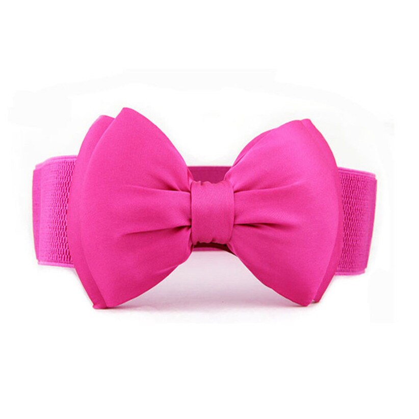 Chamsgend Nieuw Mode vrouwen Elastische Taille Blet Met Grote Strik July13: E