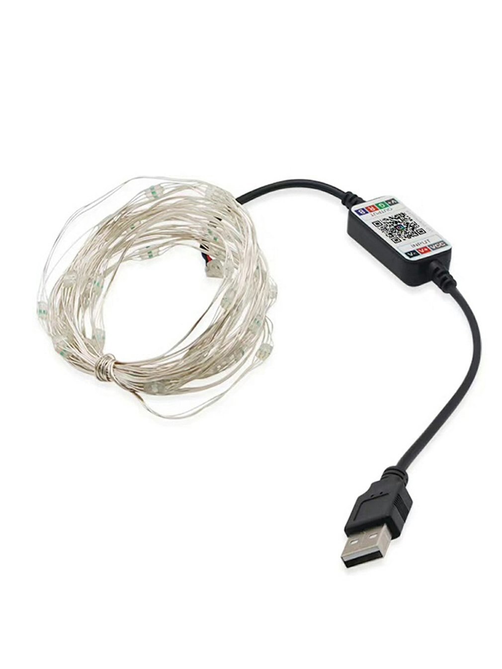 Licht String Mobiele Telefoon Controle Koperdraad Decoratie Synchroniseren Met Muziek En Microfoon Light String: 20m