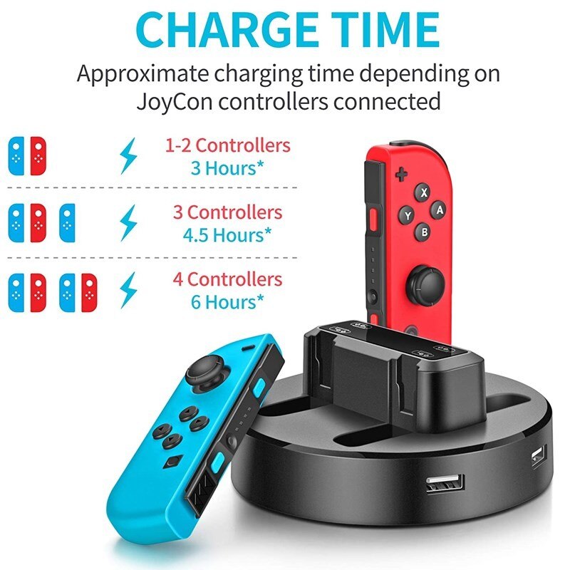 Joy-Con Charger Dock Station Led Charge Stand Houder Met Micro Usb Kabel Voor Nintendo Switch Console